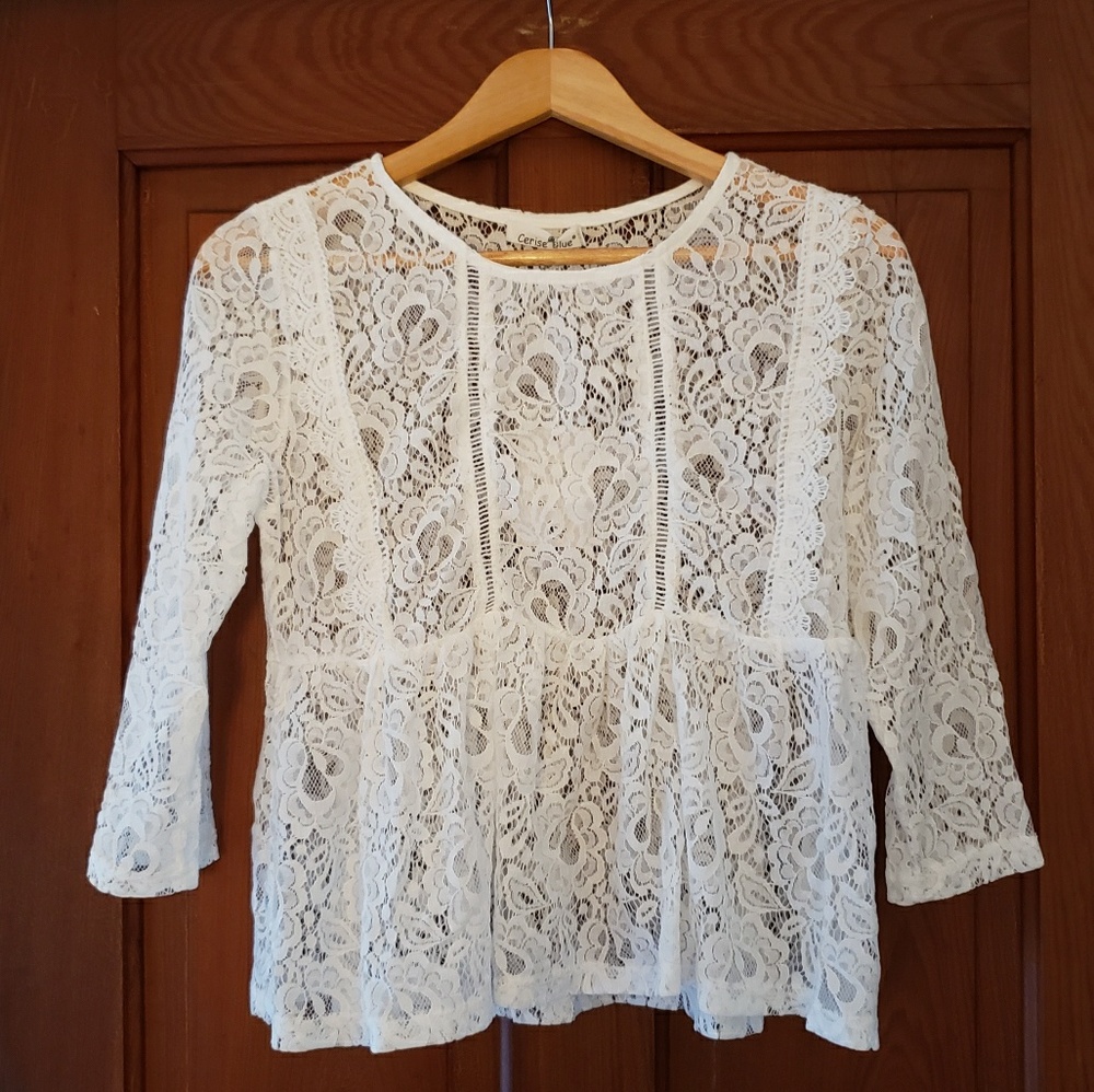 Lace Peplum Top